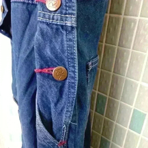 Red Kap Blue Jean Cotton Overalls with Red thread - Picture 6 of 12